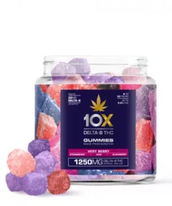 10X Delta-8 THC Gummies – Very Berry – 1250MG