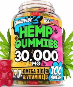 CANNAVIBE Hemp Gummies – 30000MG of Hemp Oil in 100 Sweets – Made in USA